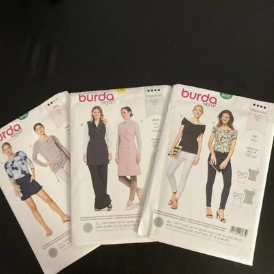Lot of 3 Burda Sewing Patterns Ladies 2010s Various Sizes Uncut Advanced Skill - Image 1 of 4