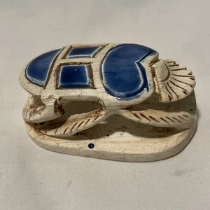Blau glasierte Skarabäus Keramik 3" lang - Bild 1 von 11