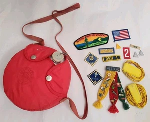 Vintage BSA Boy Scouts of America Canteen W/ Pins & Patches - Picture 1 of 6