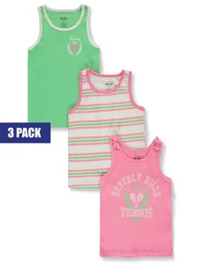 Pink Velvet Girls' 3-Pack Tennis Tank Tops Color: green/multi Size: 4 - Picture 1 of 1