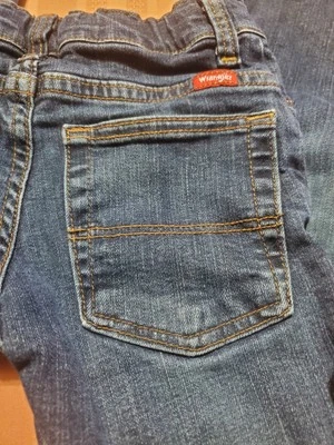 WRANGLER - Pantalones de mezclilla azules con cintura ajustable regular talla 6 para niños, BONITOS Foto 1 de 4
