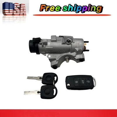For Audi 1998-09 A4 Quattro Ignition Lock Cylinder Assembly With Key Shells - Image 1 of 4