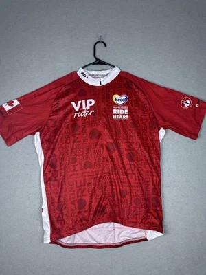 Camiseta deportiva Louis Garneau VIP Rider XL Heart & Stroke Ride for Heart roja Canadá hombres Foto 1 de 4