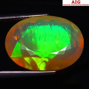 14.05 ct AIG Certified Magnificent Oval Shape (21 x 16 mm) Rainbow Opal Gemstone - Picture 1 of 2