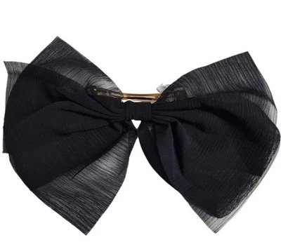 J.Crew Women's Sheer Bow Hair Barrette Black One  Size CN690 New with Tags - Image 1 of 4