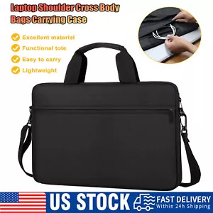15.6inch Laptop Bag Case Computer Briefcase Carrying Handbag With Shoulder Strap - Picture 1 of 10