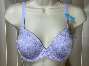 Reggiseno Maidenform ferretto 34C Demi convertibile One Fab Fit floreale lavanda DM7543 - Foto 1 di 11