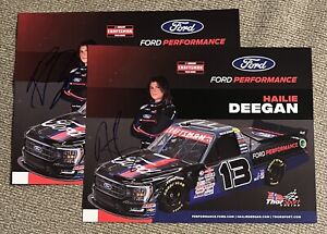 Hailie Deegan Signed 2023 Ford Performance Daytona Truck Hero card Postcard COA