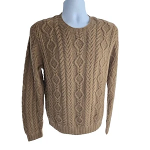 Ralph Lauren Men's 100% Cashmere Hand Knit Chunky Cable Knit Crewneck Sweater S - Picture 1 of 16