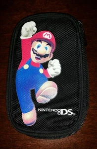 Nintendo DS Super Mario Bros Travel Case Bag Pouch Black Zippered - Picture 1 of 3