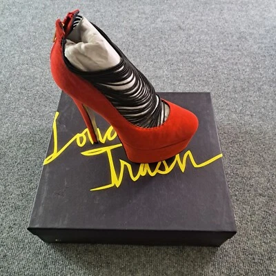 London Trash Womens Ceres Red Stiletto Platform High Heel Shoe Multiple Sizes - Image 1 of 4