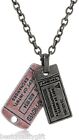 New Fossil Vintage Silver+Red Tone Dog Tag Pendant Chain Necklace Jf00713797