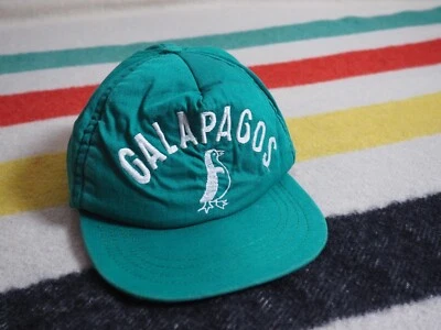 VTG 70s Galapagos Islands Tourist Ocean Bird Faded Green Foam Snapback Hat Cap - Image 1 of 4