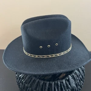 Cowboy Hat Youth Age 3 to 6 Black Felt Western size 50 MEX or 6 1/4 USA - Picture 1 of 9