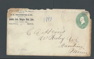 1893 Olivia Minn H H Neuenburg Co Lumber Brick Shingles Etc - Picture 1 of 1