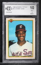 1990 Bowman Collector's Edition (Tiffany) Sammy Sosa #312 BCCG Mint Rookie RC
