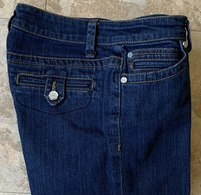 MWOT Pure Color Denim Jeans In Dark Blue Flared  Low-Rise 27”x 31” Made in USA - Image 1 of 4