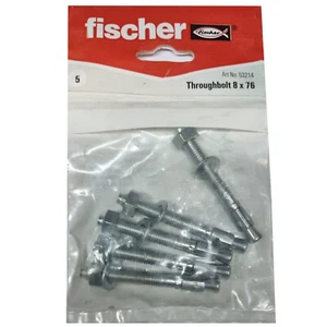 5x Fischer Throughbolt Anchor Bolt M8 x 76L 8mm x 76mm 53214 - Picture 1 of 5