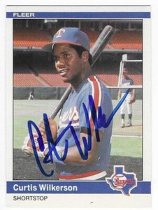 CURTIS WILKERSON 1984 FLEER UPDATE AUTOGRAPHED SIGNED # U-126 TEXAS RANGERS
