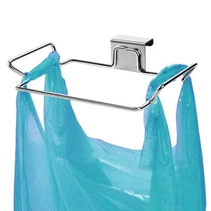 Trash Bag Holder For Cupboards Kitchen Cabinet Door Stainless Steel Portable Gar - Picture 1 of 7