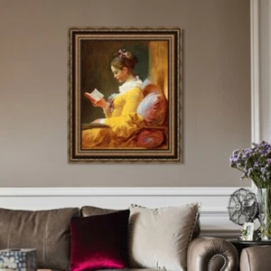 Arte enmarcado en lona estampado Giclee el lector por Jean Honore Fragonard arte mural - Imagen 1 de 9