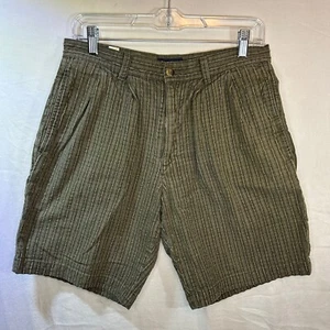 Mens Dockers Khakis size 31 green Plaid pleated Front Casual Shorts 90s Vintage - Picture 1 of 13