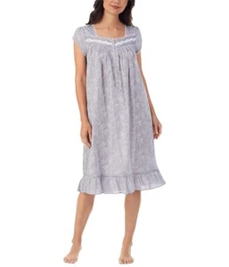 Eileen West Cap Sleeve Waltz Gown Grey Chambray SZ S - Picture 1 of 5