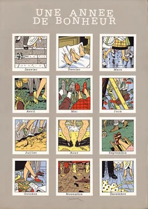 CHALAND UNE ANNÉE DE BONHEUR SÉRIGRAPHIE SIGNÉE ÉDITIONS CARTON 1988 - Picture 1 of 1