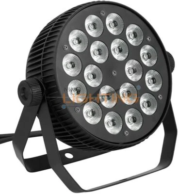 FARO PAR LED SLIM DMX IN e OUT RGBW 18x12 4in1 FULL COLOR WISDOM DJ Light - Immagine 1 di 4
