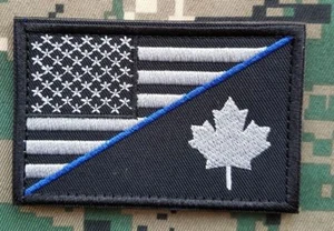 USA FLAG & CANADA MAPLE LEAVES TACTICAL PATCHES BADGE U.S. ARMY PATCH *01 - Picture 1 of 5
