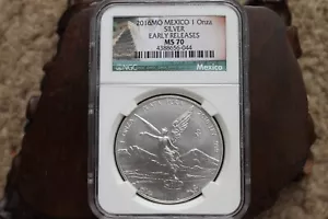 2016 Mo Mexico One Onza Silver Coin MS70 Early Releases - Picture 1 of 4