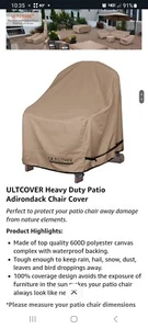 4 pack ULTCOVER 30" 33" 36" Waterproof Patio Adirondack Chair Cover 28 31 36 4pc - Picture 1 of 5