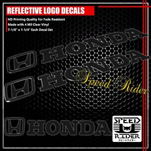 PAIR 7" LEFT+RIGHT FAIRING/FUEL TANK STICKER GLOSSY VINYL DECAL FOR HONDA BLACK - Foto 1 di 1