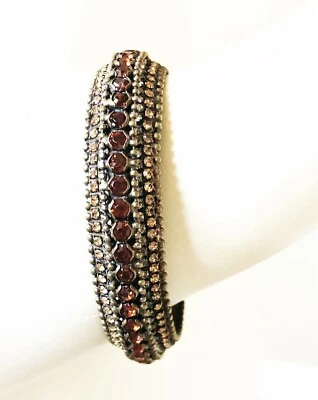BRAZALETE SORRELLI ANTIGUO ORO LATÓN MARRÓN MULTICOLOR ESTRÁS CRISTALES Foto 1 de 4