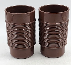 2 Vasos Vintage Retro Rubbermaid Marrón Acanalados Apilables 3826 12oz - Imagen 1 de 4