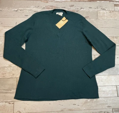 Orvis MARINOWUL+ Pullover Top Ribbed V-Neck Green Woman's X-Large NWT - Image 1 of 4