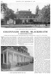 Casa Columnade 1950 Blackheath Lewisham antes y después restauración con planos - Imagen 1 de 4