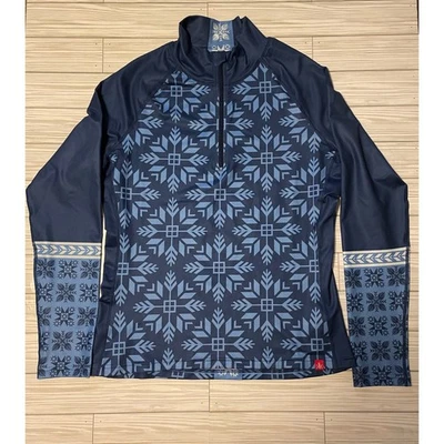Krimson Klover Womens Snowflake Quarter Zip Pullover Top Size M - Image 1 of 4