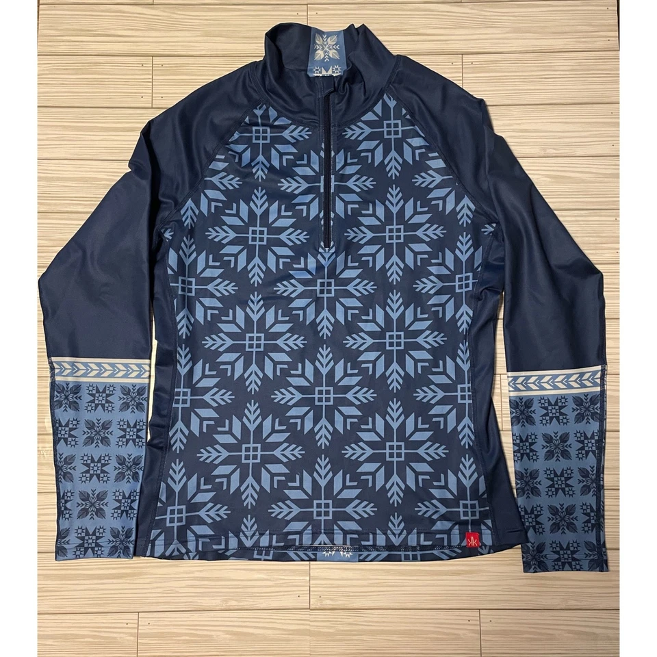 Krimson Klover Womens Snowflake Quarter Zip Pullover Top Size M - Image 1 of 4