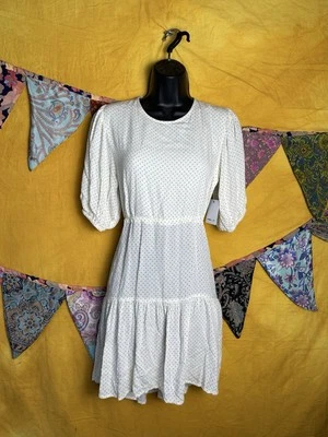 Mini Vestido O'Neill Lunares Espalda Abierta Crema Marfil Marrón Talla Pequeña Nuevo con Etiquetas Foto 1 de 4