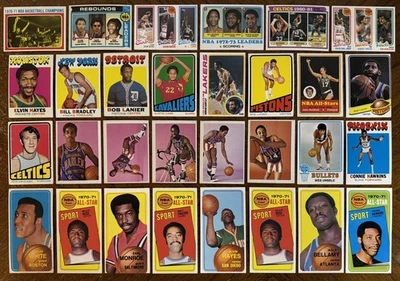 (30) 1970-1980-е БАСКЕТБОЛЬНЫЕ КАРТОЧКИ HOF/STAR BOB LANIER RC, KAREEM, BIRD READ DESC - Изображение 1 из 4