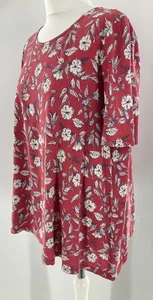 Seasalt Cornwall Salt Bell Top Red Floral Organic Cotton Womens Uk 14 Vgc #W - Picture 1 of 8