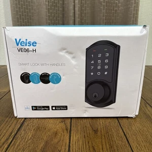 Cerradura de puerta de entrada sin llave Veise con asas, negro mate, VE06-H -VER DESCRIPCIÓN - Imagen 1 de 22