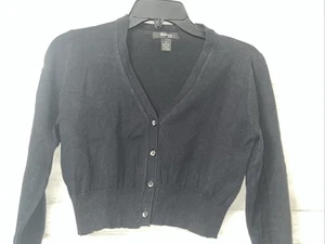 Style & Co Petite Damen Medium Cardigan Cropped Pullover Oberteil Knopf Schwarz - Bild 1 von 6