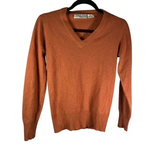 Suéter Vintage Años 80 Bloomingdale's 100% Cachemira Mujer Pequeño Hong Kong Naranja - Imagen 1 de 11