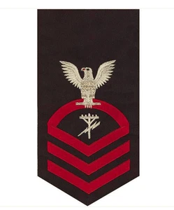 INSIGNIA DE CLASIFICACIÓN MASCULINA VANGUARD NAVY E7 CONSTRUCCIÓN ELECTRICISTA MARINERO ROJO AZUL - Imagen 1 de 2