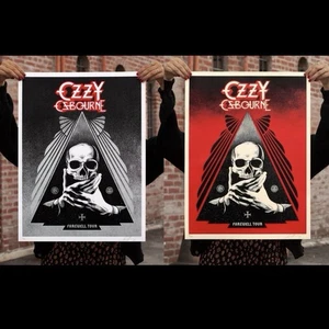 Juego Obey Giant Ozzy Osbourne Farewell Tour Rojo/Plateado Firmado Numerado ENVÍO AHORA - Imagen 1 de 1