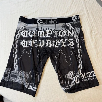 Calzoncillos boxer Ethika para hombre grandes negros Compton vaqueros calce básico ropa interior Foto 1 de 4