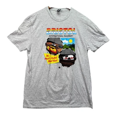 Camiseta para hombre Nascar Bristol International Raceway gris tierra pista corta 21 coche L Foto 1 de 2