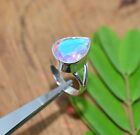 925 SOLID STERLING SILVER FACETED RAINBOW MYSTIC  RING h405 v726